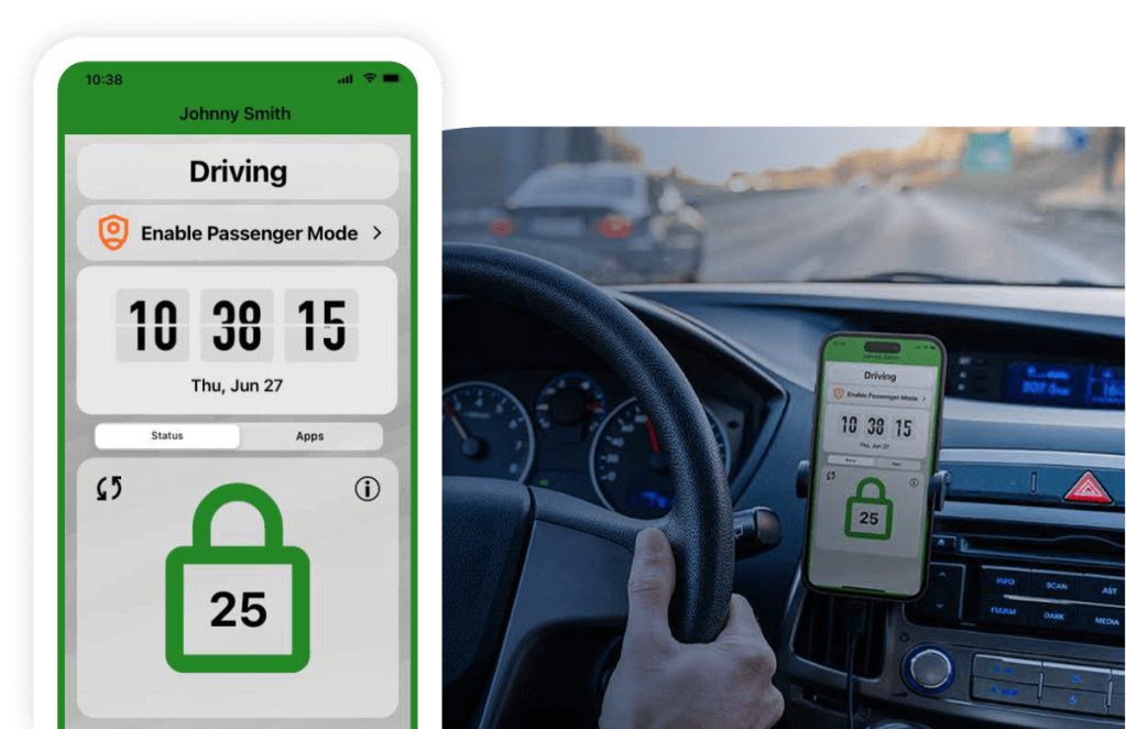 Behind the wheel app screen