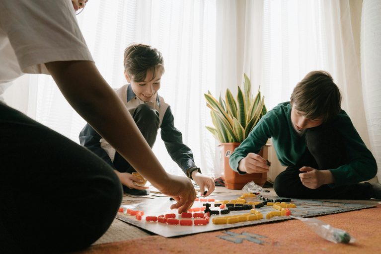 Family spending quality time together at home